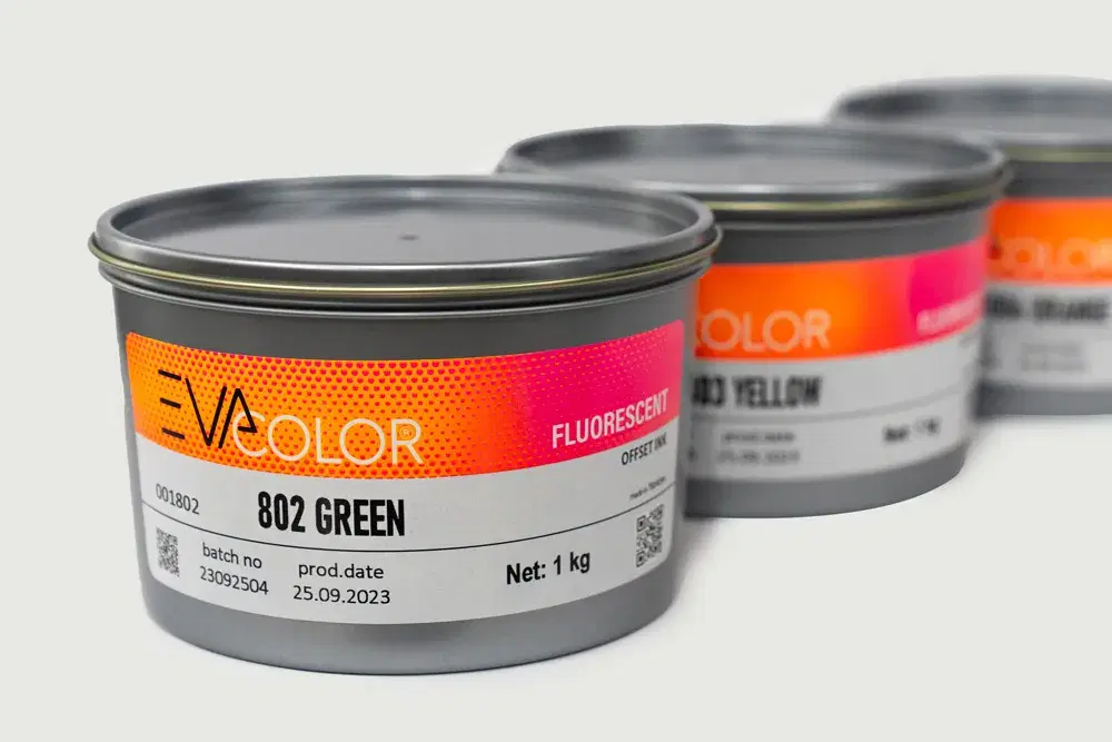 EVA COLOR 802 Green fluorescent offset ink series (1 kg cans)